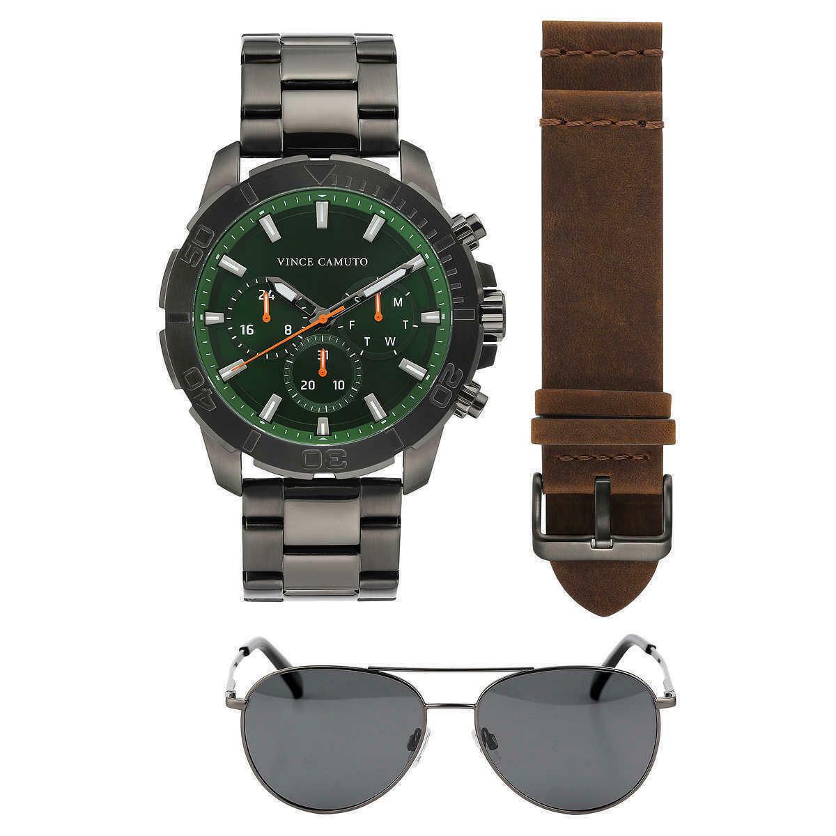 Vince Camuto Men s Chronograph Watch Gift Set with Sunglasses - VC1147GNDGST