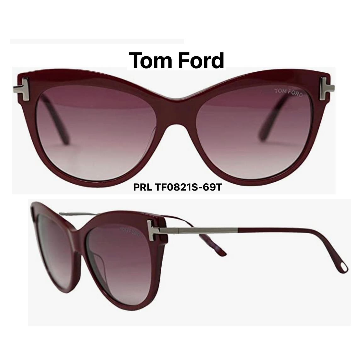 Tom Ford TF 821 69T Kira Sunglasses Bordeaux Cat Eye FT 821 69T