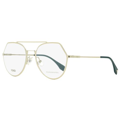 Fendi Oval Eyeglasses FF0329 3YG Light Gold/teal 53mm 329