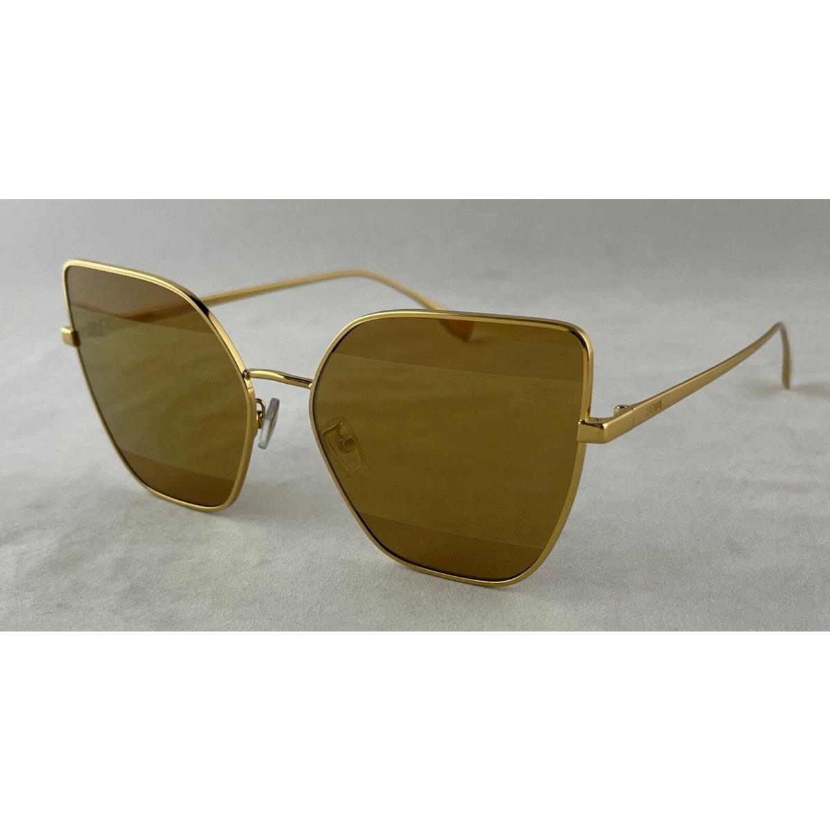 Fendi FE 40015U FE40015U 30G Gold/mirror Sunglasses 61-17-140 Rx