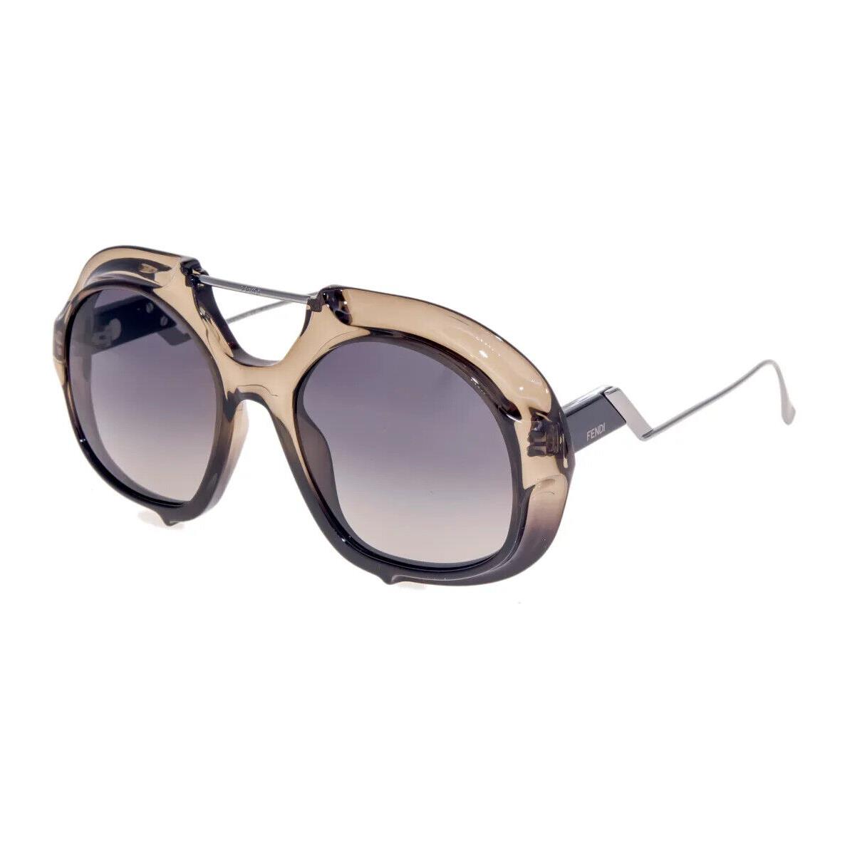 Fendi Tropical Shine FF0316S 0MNG Crystal Black Gunmetal Oversized Sunglasses