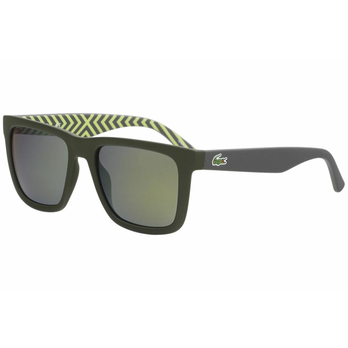 Lacoste Men Sunglasses L750S 318 Matte Army Green/polarized Grey Mirrored 100%UV