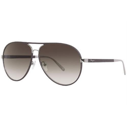 Salvatore Ferragamo SF236SL 067 Sunglasses Women`s Ruthenium/leather/grey 62mm