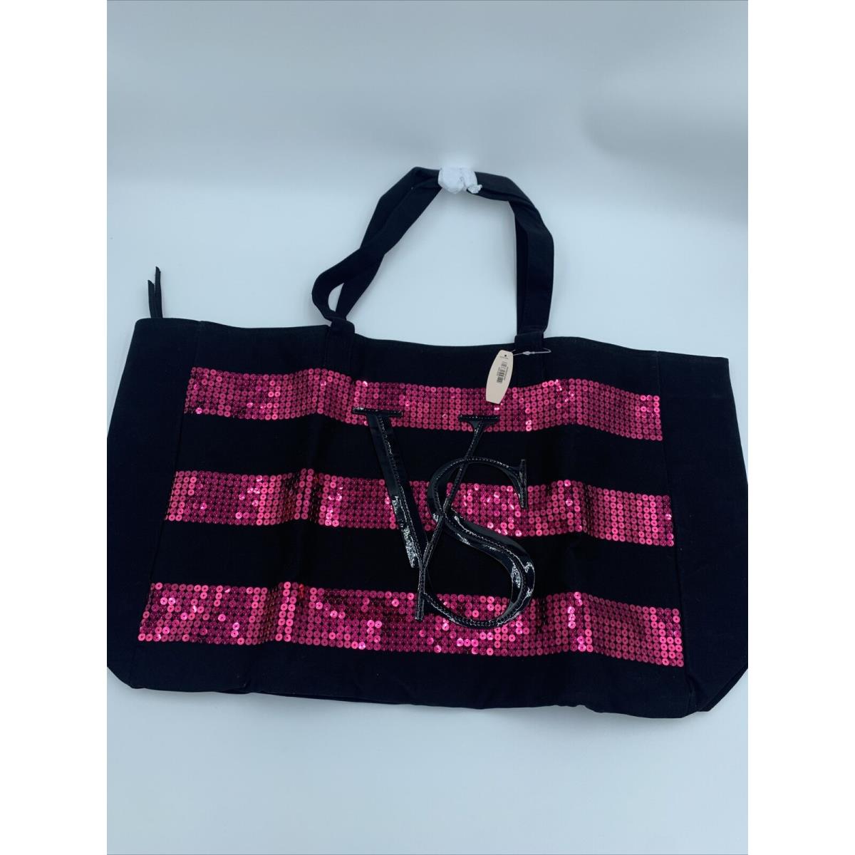 Victoria Secret Sequin Tote Bag Striped