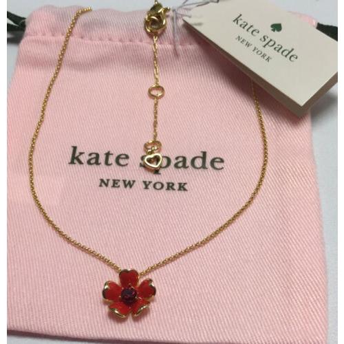 Kate Spade New York Blushing Blooms Pendant Necklace w/ KS Dust Bag