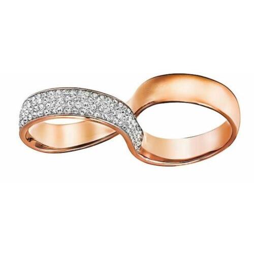 Swarovski Exist Double Ring Infinity Love Rose Gold Size 55 58 60