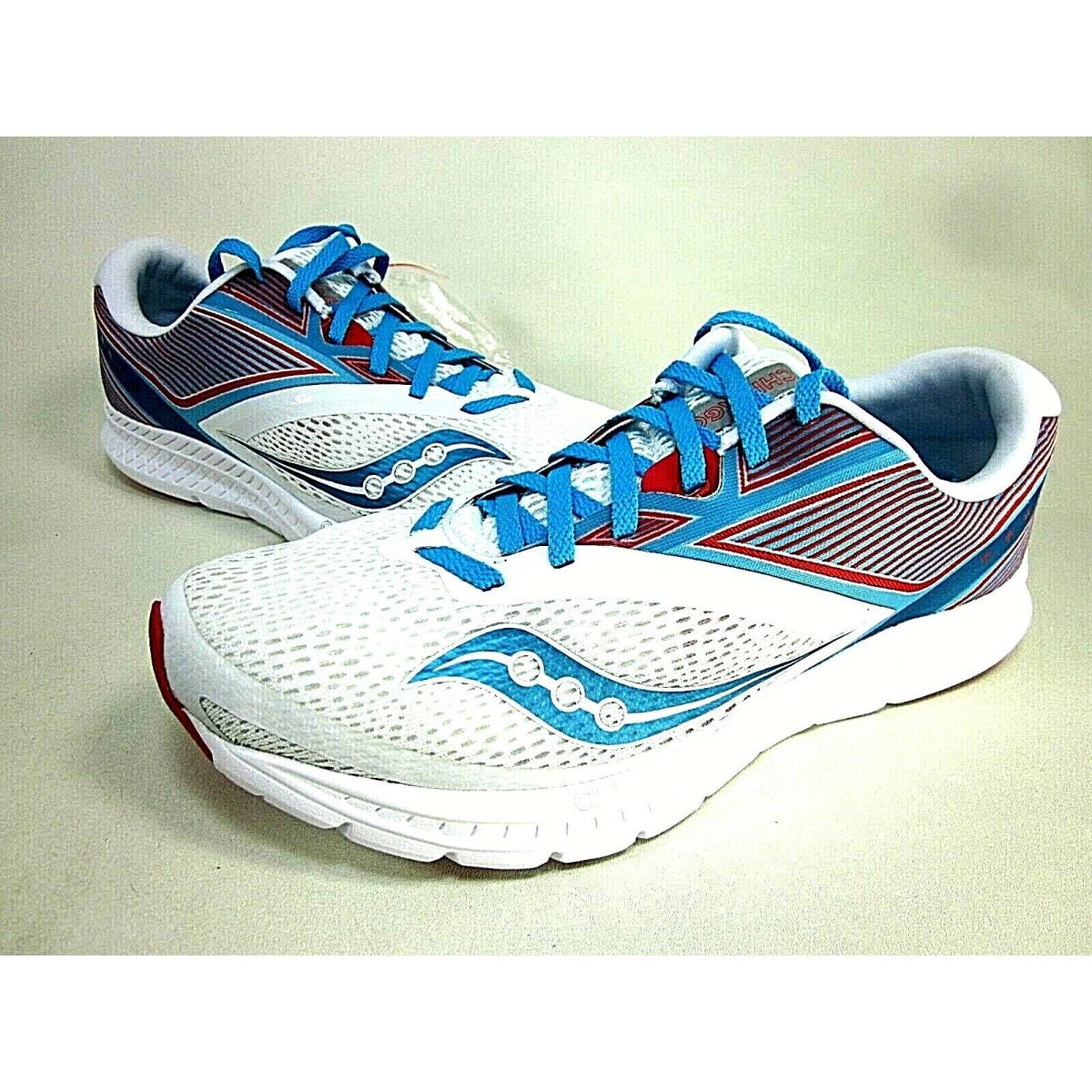 Saucony Men`s Kinvara 9 Running Shoe White/blue S20418-21 Size 7 12.5 15