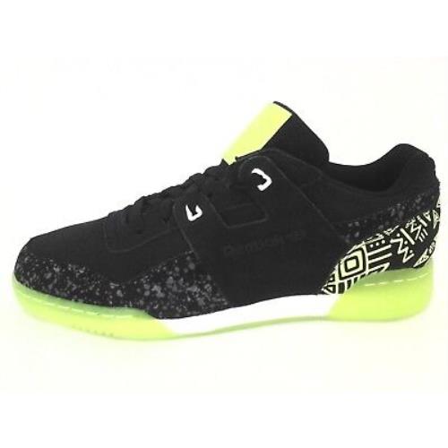 Reebok Workout Plus NC Shoes Black/neon w Print Sneakers Mens US 10.5 EU 44