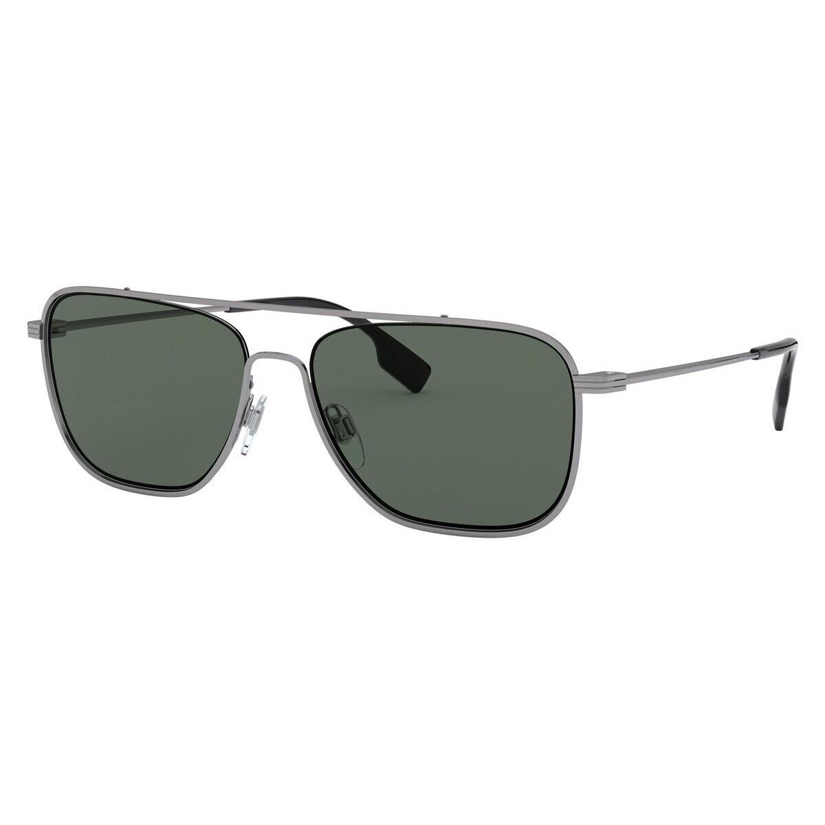 Burberry BE3112 100371 Sunglasses Gunmetal Frame Green Lens 59mm