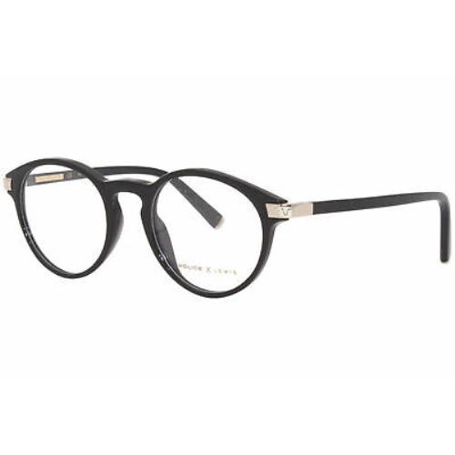 Police VPLC53 0700 Eyeglasses Men`s Black Full Rim Round Optical Frame 51mm