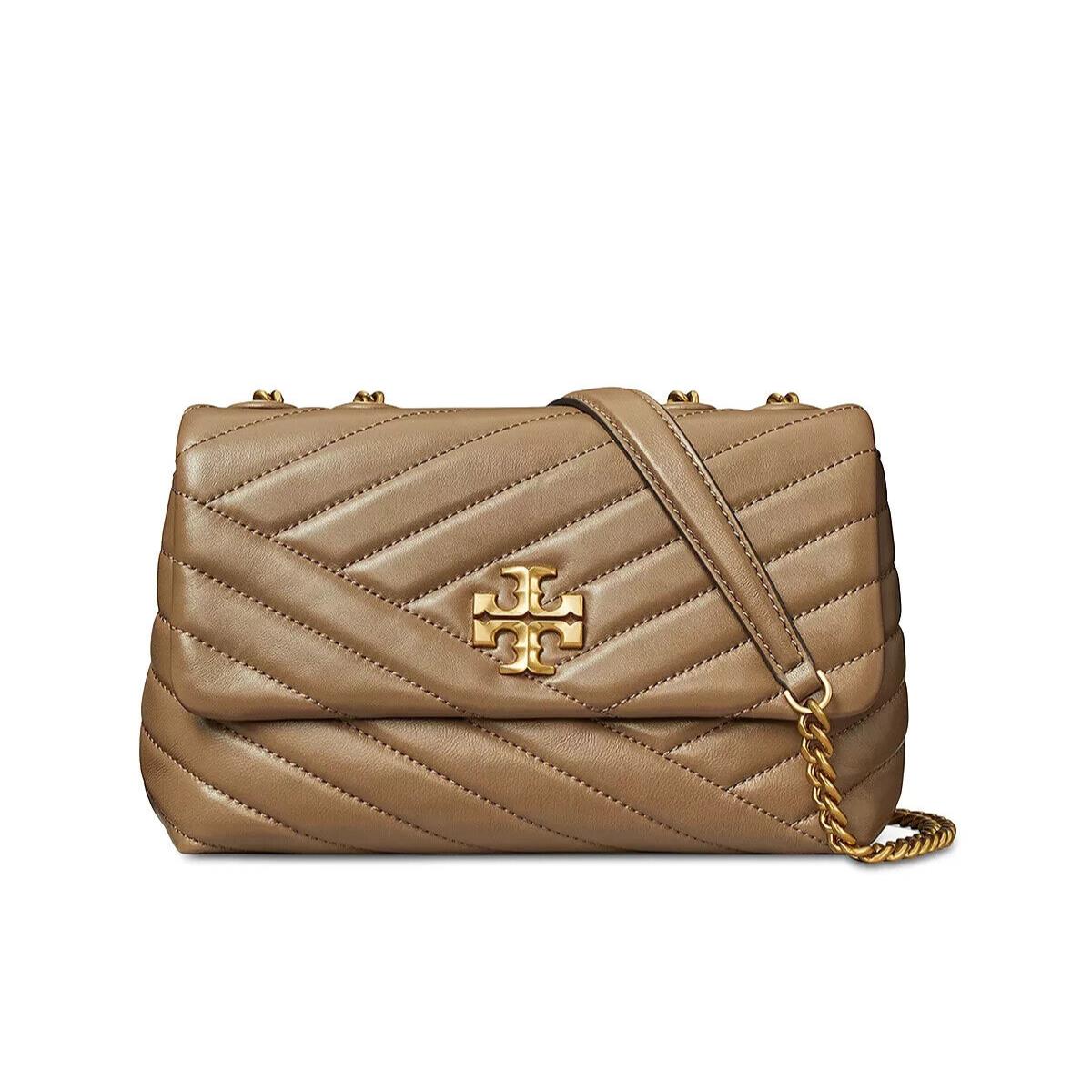 Tory Burch Kira Chevron Small Leather Shoulder Bag Devon Sand Tan Brown