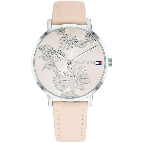 Tommy Hilfiger 1781919 Women`s Pippa Watch Blush Leather Strap Floral Dial