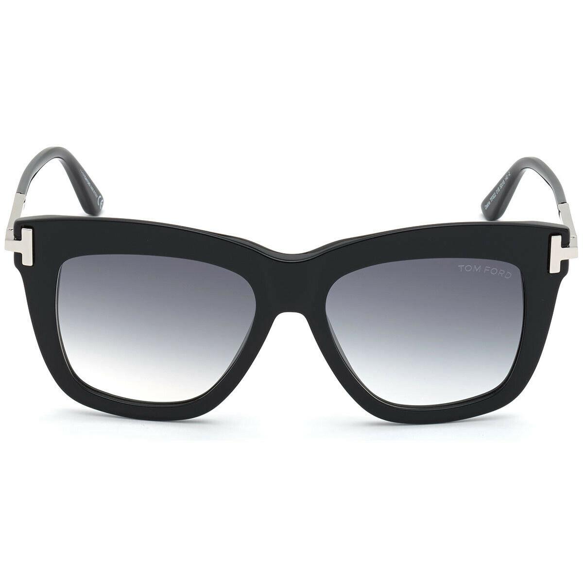 Tom Ford Sunglasses Dasha FT0822 01B Shiny Black Smoke Gradient 52MM TF 822 - Frame: Black