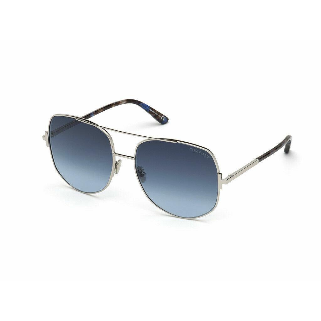 Tom Ford FT0783 16W Sunglasses Shiny Palladium/ Gradient Blue