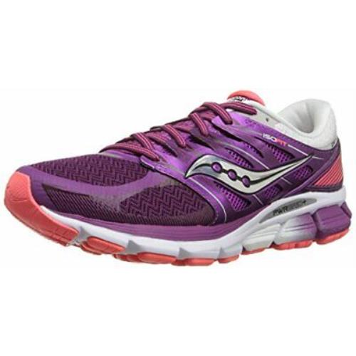 Saucony Women`s Zealot Iso Athletic Running Shoes Purple Coral - Purple