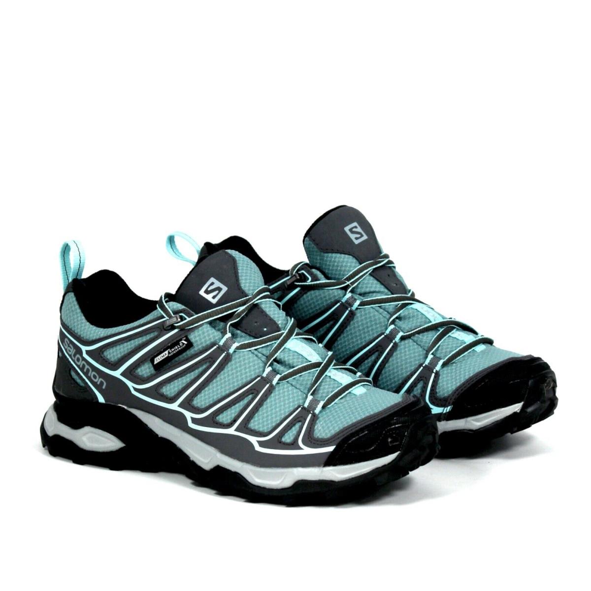Salomon Womens X Ultra Prime CS WP Aruba Blue Grey Hiking Shoes Size 5