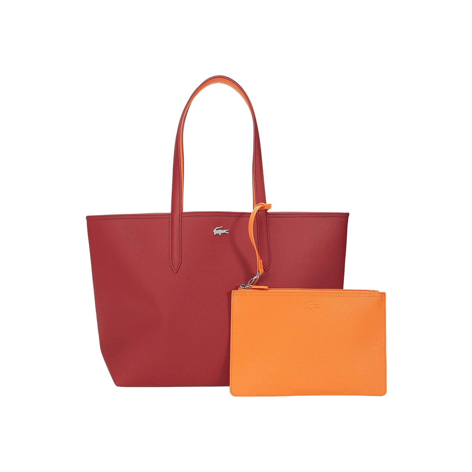 Woman`s Handbags Lacoste Anna Large Reversible Shopping Bag Bordeaux Fango