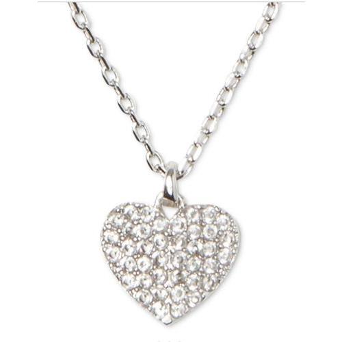 Kate Spade Silver -tone Crystal Heart Pendant Necklace Jkq
