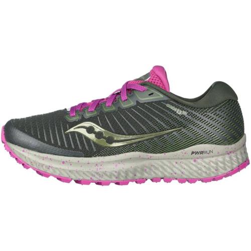 Saucony Trail Running Shoes Guide 13 TR Trainers Black Purple 