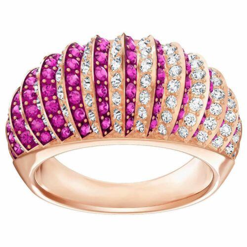 Swarovski Luxury Dome Ring Pink Rose Gold Plated Size 52/55/58/60