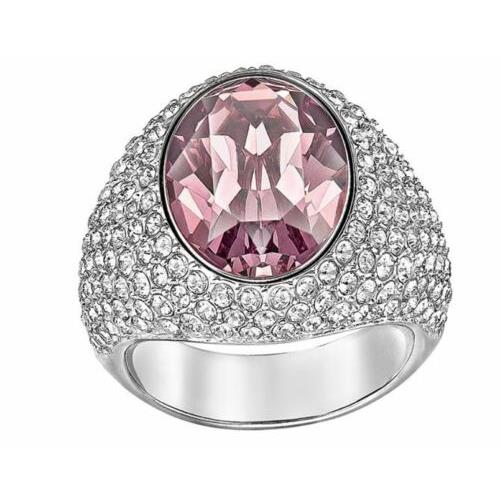 Swarovski Episode Ring Two Crystals Clear Rose Size 52/US 6