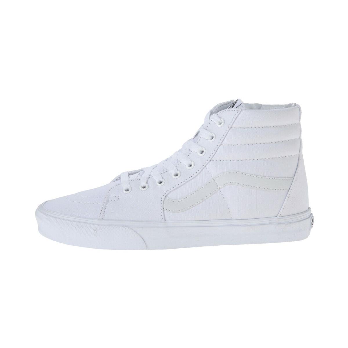 Vans Men Women SK-8 Hi Top True White Canvas Shoes - White , True White Manufacturer