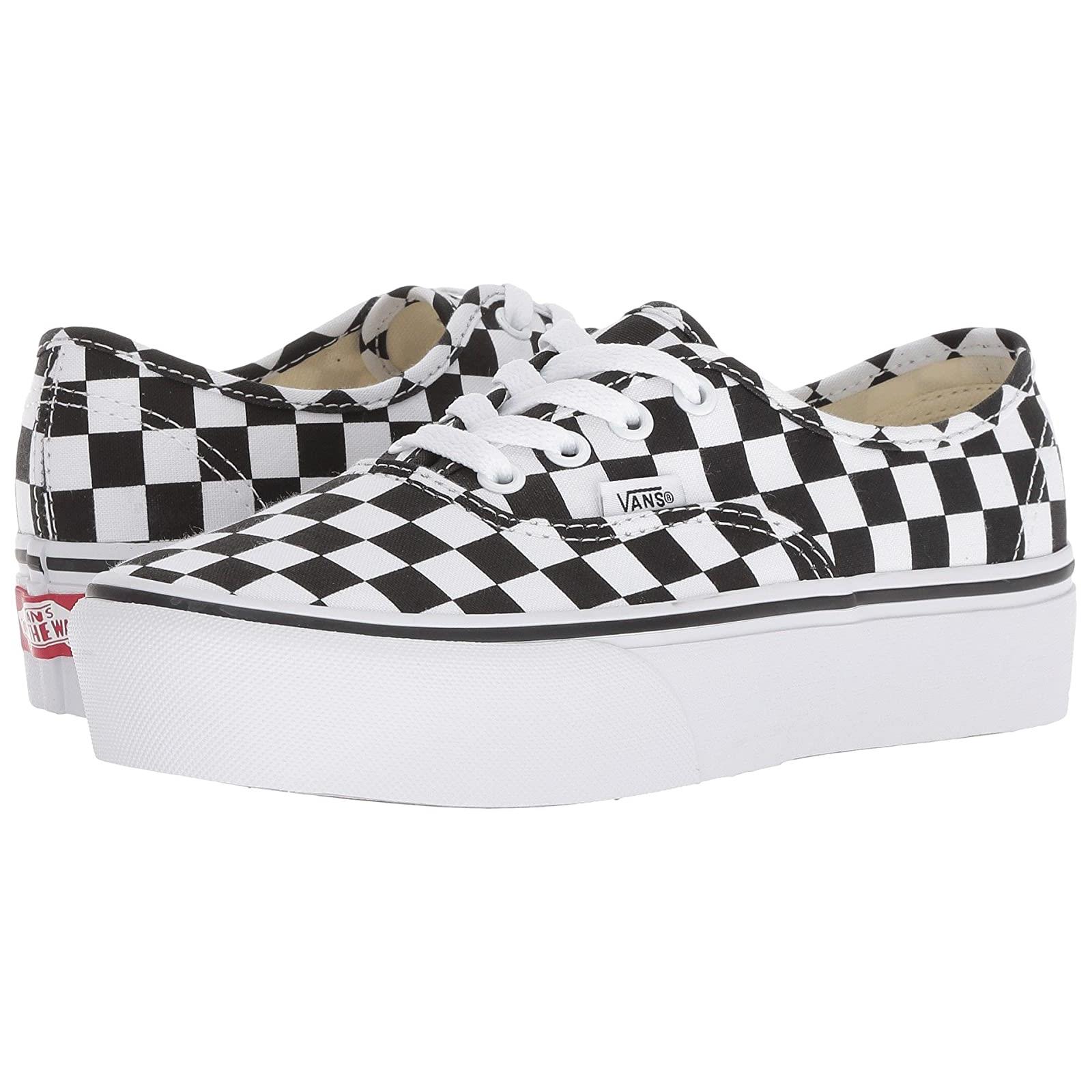 Adult Unisex Sneakers Athletic Shoes Vans Platform 2.0 Checkerboard/True White