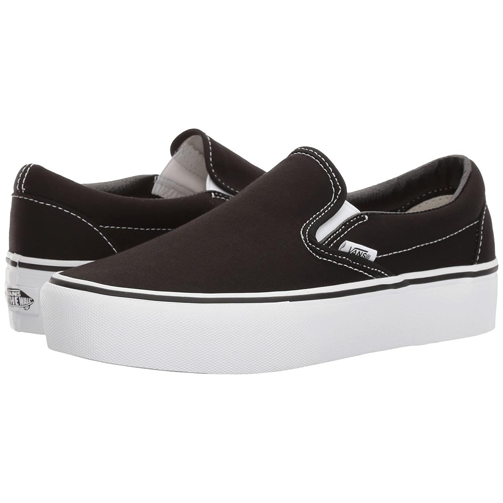 Adult Unisex Sneakers Athletic Shoes Vans Classic Slip-on Platform Black