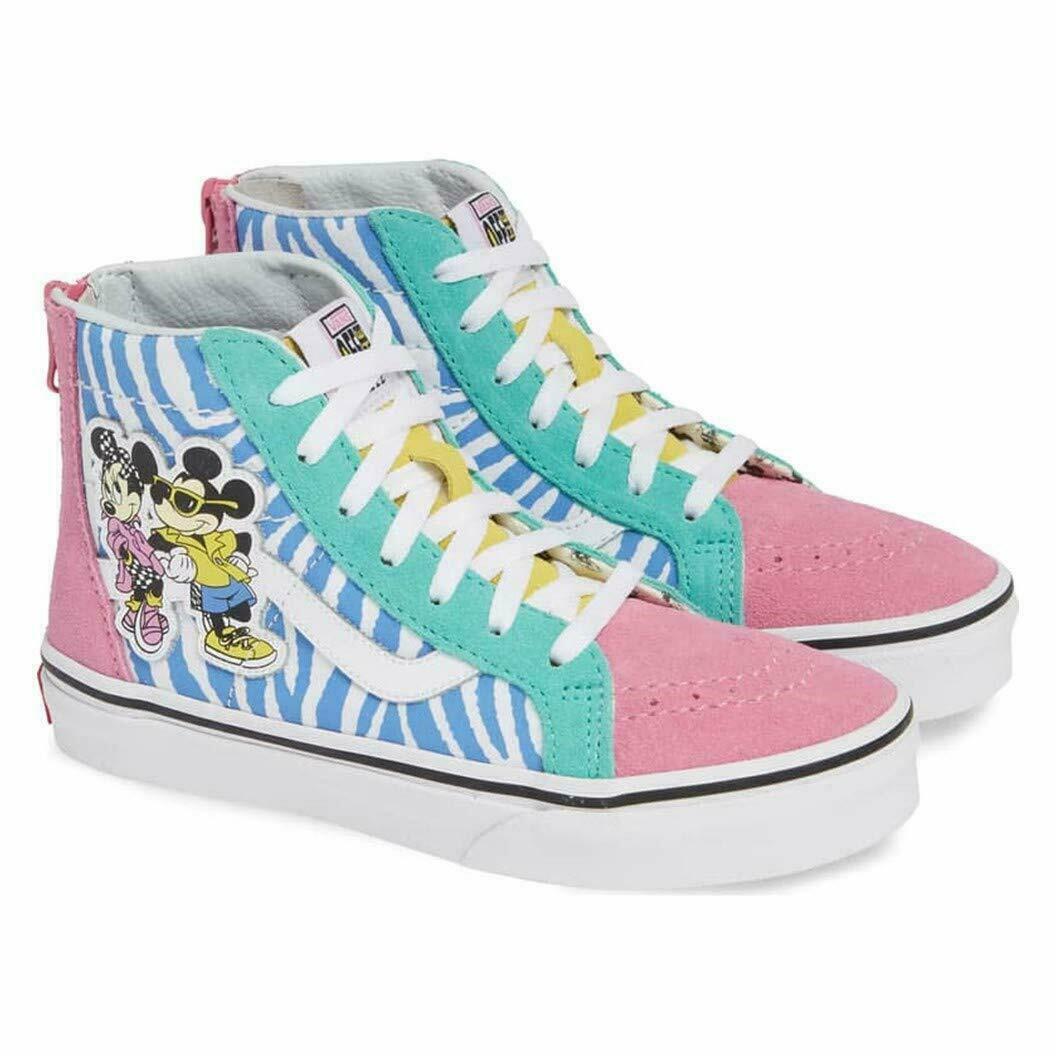 Vans Kids Youth x Disney Mickey Mouse 90th Anniversary Sk8-Hi Zip Shoes 80`s Mickey/True White