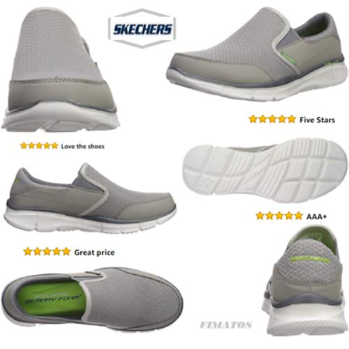 Men`s Memory Foam Equalizer Persistent Slip-on Shoes Grey 14 DM US By Skechers - Grey