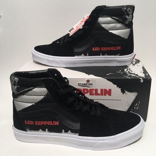 Vans x Led Zeppelin SK8-Hi Men 5 Women 6.5 Black White Sneakers Shoes See