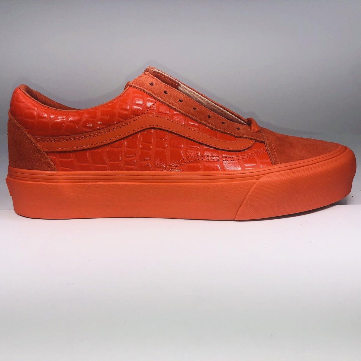 Vans Old Skool Vault LX Croc Skin Flame Orange Shoe Mens Size 7.5/ Womens Size 9