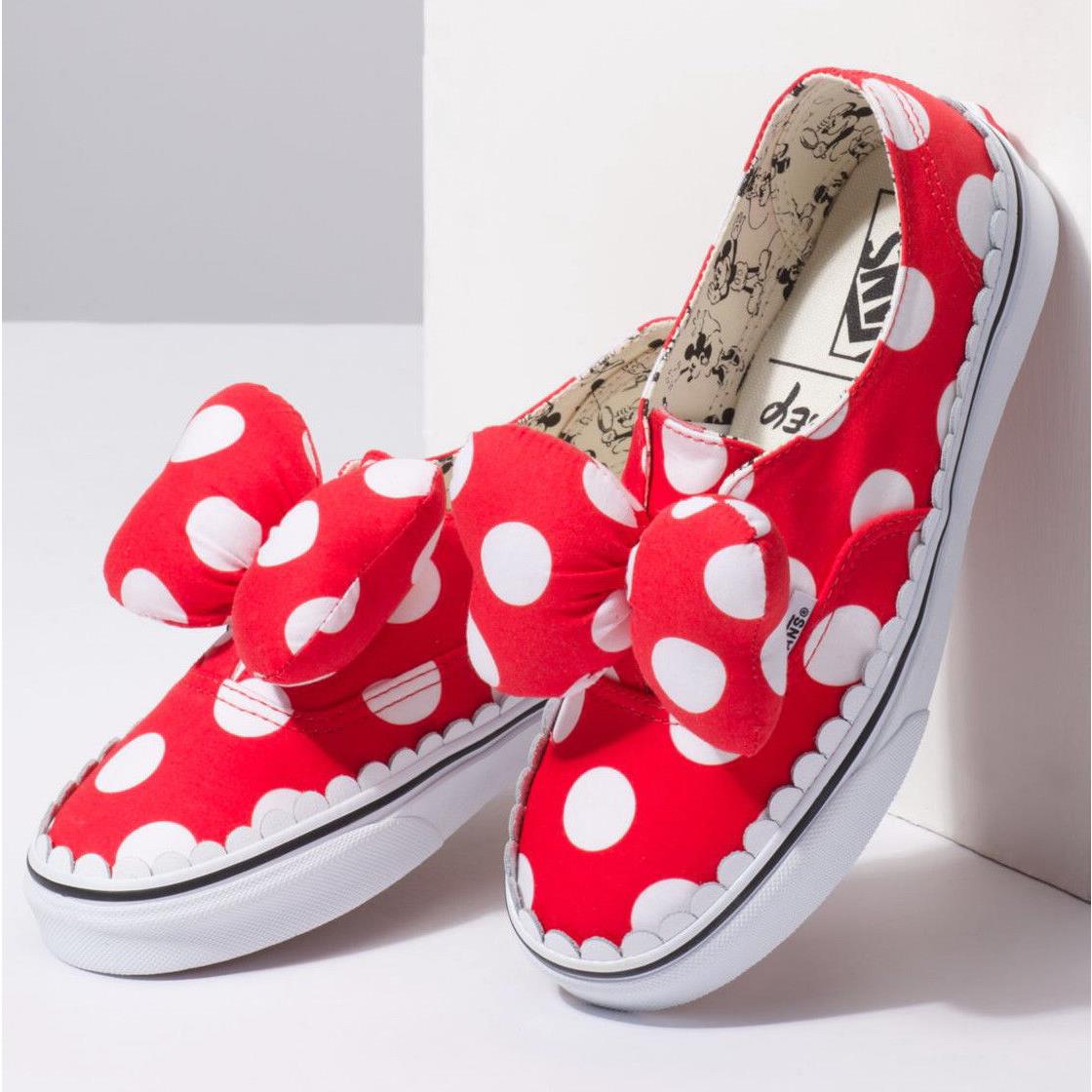 Vans Men`s Women`s X Disney Mickey Minnie Mouse 90th Anniversary Shoes Minnie`s Bow (Authentic Gore)