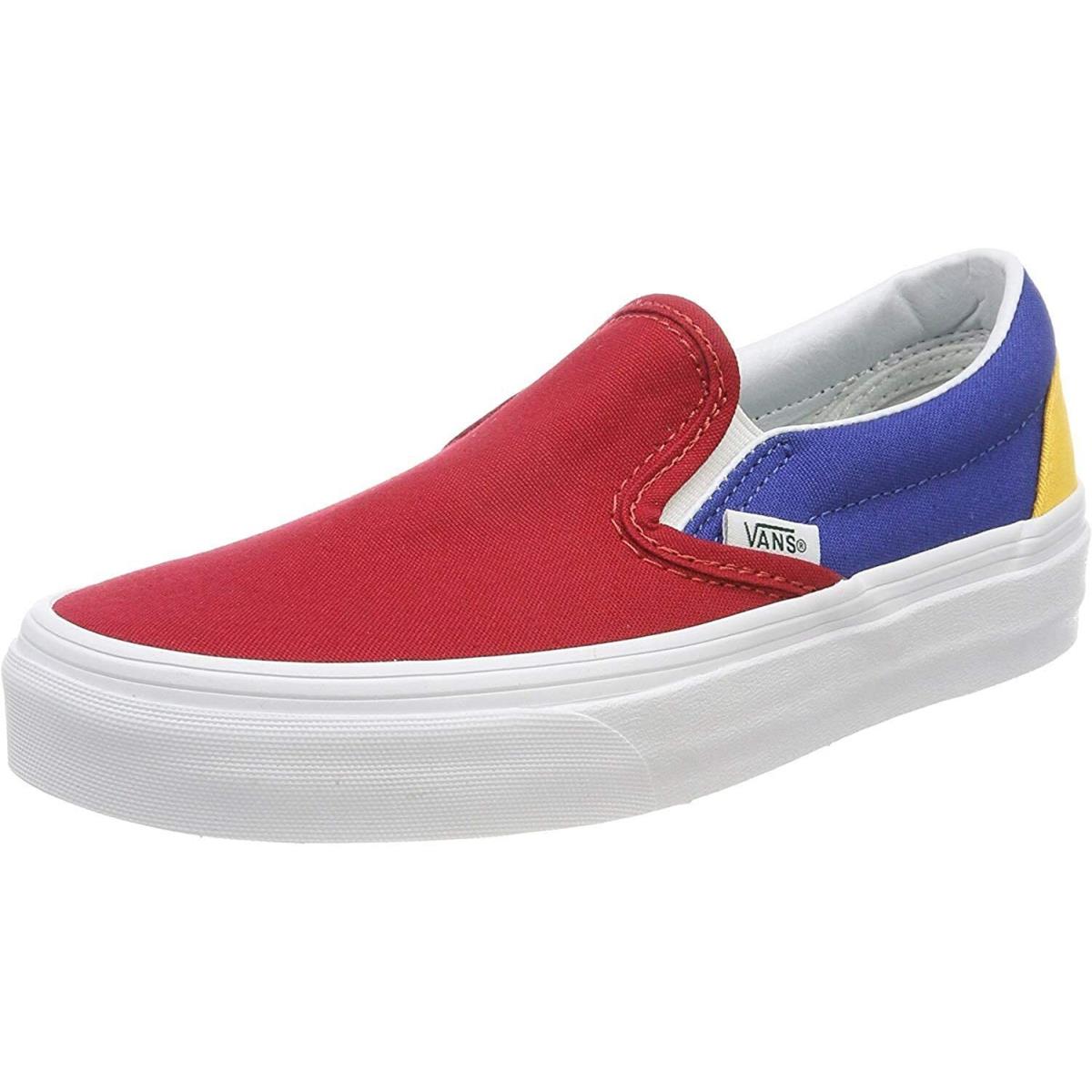 Vans Classic Slip ON Yacht Club Red Blue Men`s 8.5 12 13 Shoes sk8 Skate - Red