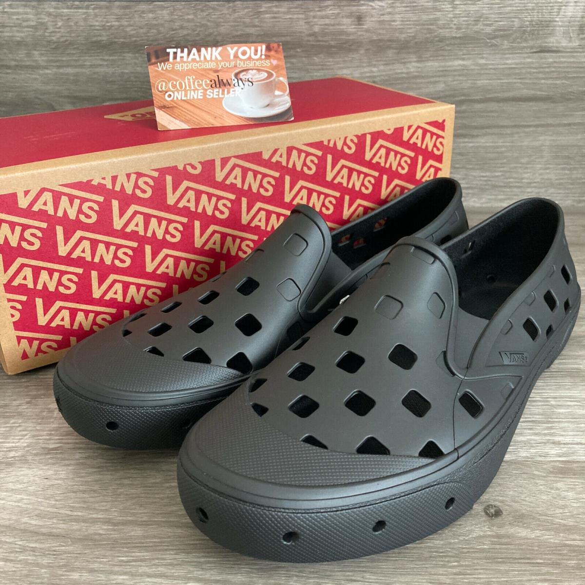 Vans Trek Slip-on Black Breathable Rinseable Durable Shoes Size 7 Men`s