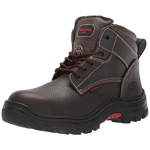 Skechers Men`s Burgin-tarlac Industrial Boot - Choose Sz/col Brown Embossed Leather