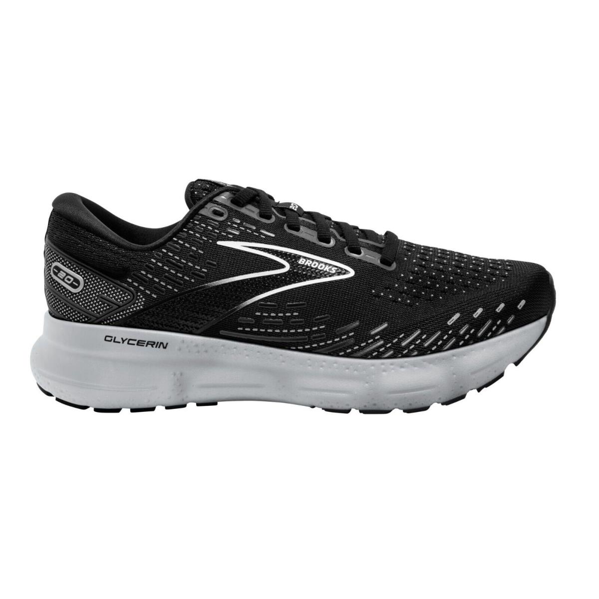 Brooks Glycerin 20 Women`s Running Shoes All Colors US Sizes 7-14 Black/White/Alloy