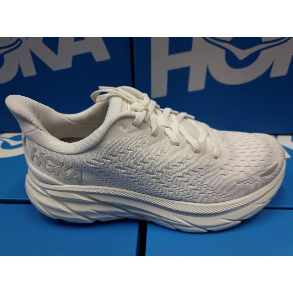 Hoka One One Clifton 8 1119394/WWH All White Women`s Running Shoes