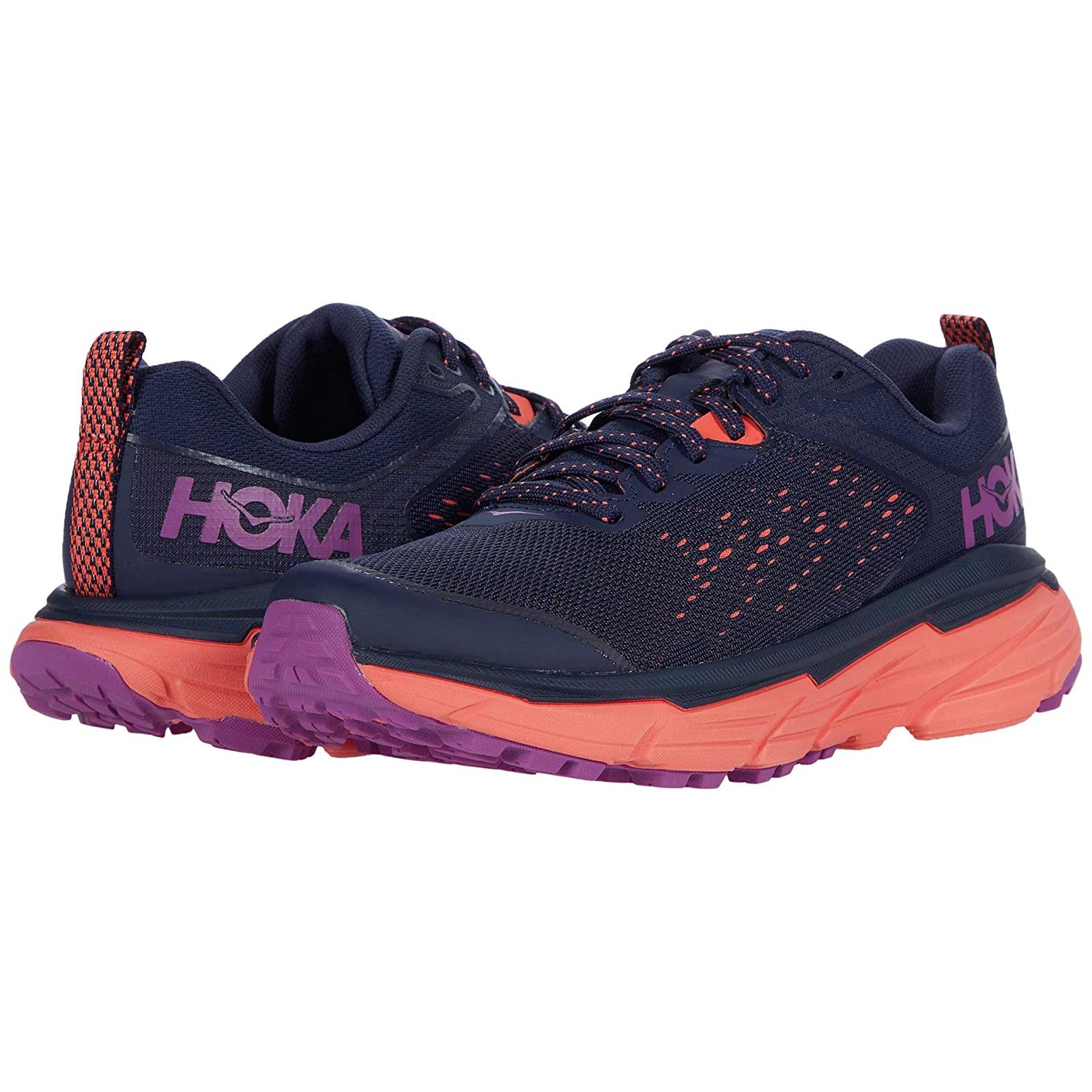 Woman`s Sneakers Athletic Shoes Hoka One One Challenger Atr 6 Black Iris/Hot Coral