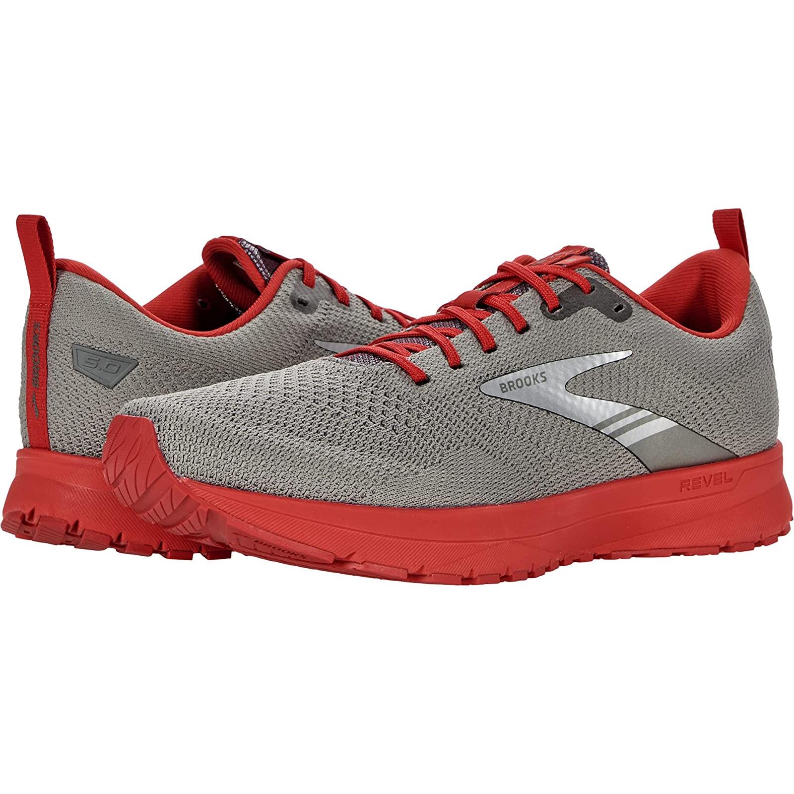 Man`s Sneakers Athletic Shoes Brooks Revel 5 Grey/Red
