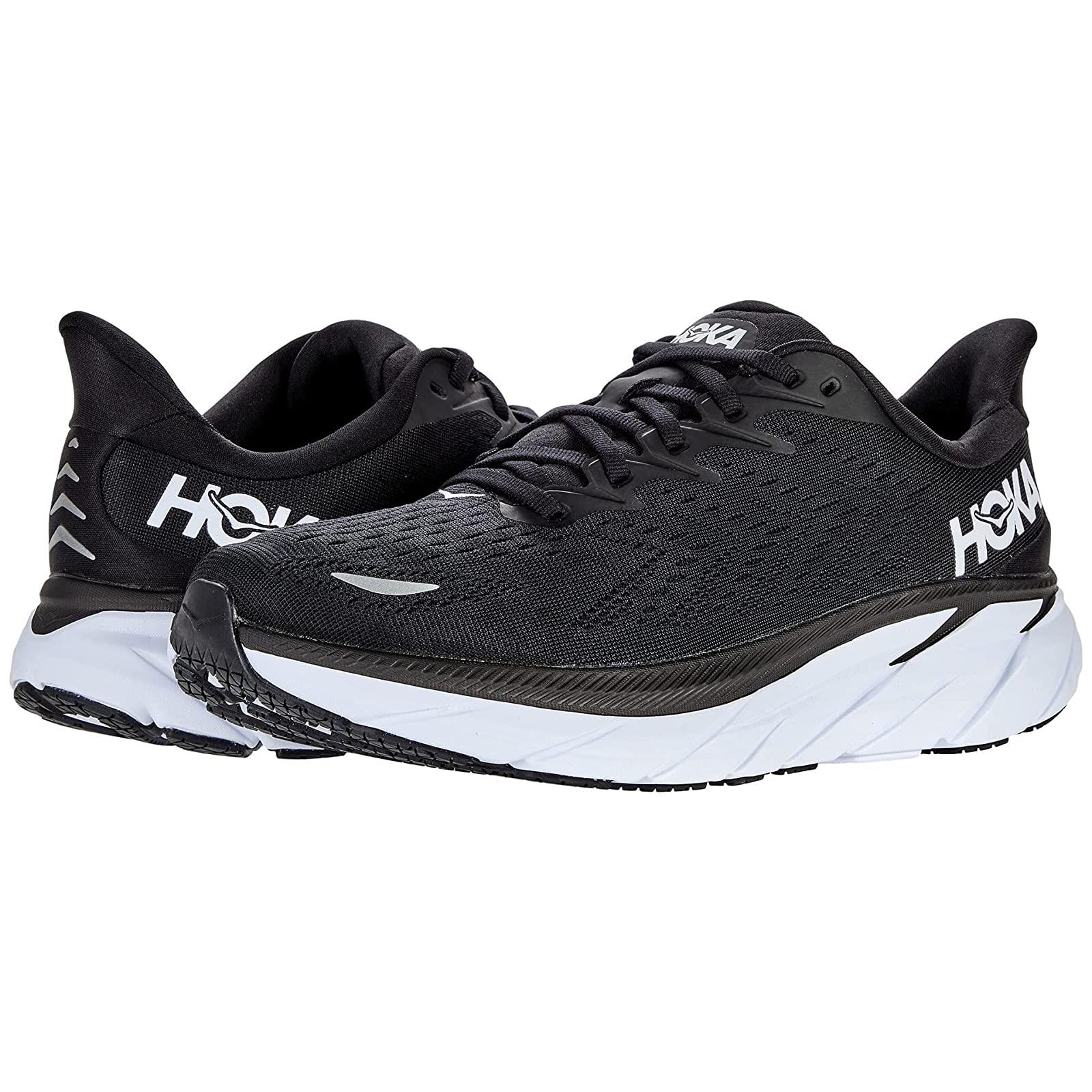 Man`s Sneakers Athletic Shoes Hoka One One Clifton 8 Black/White