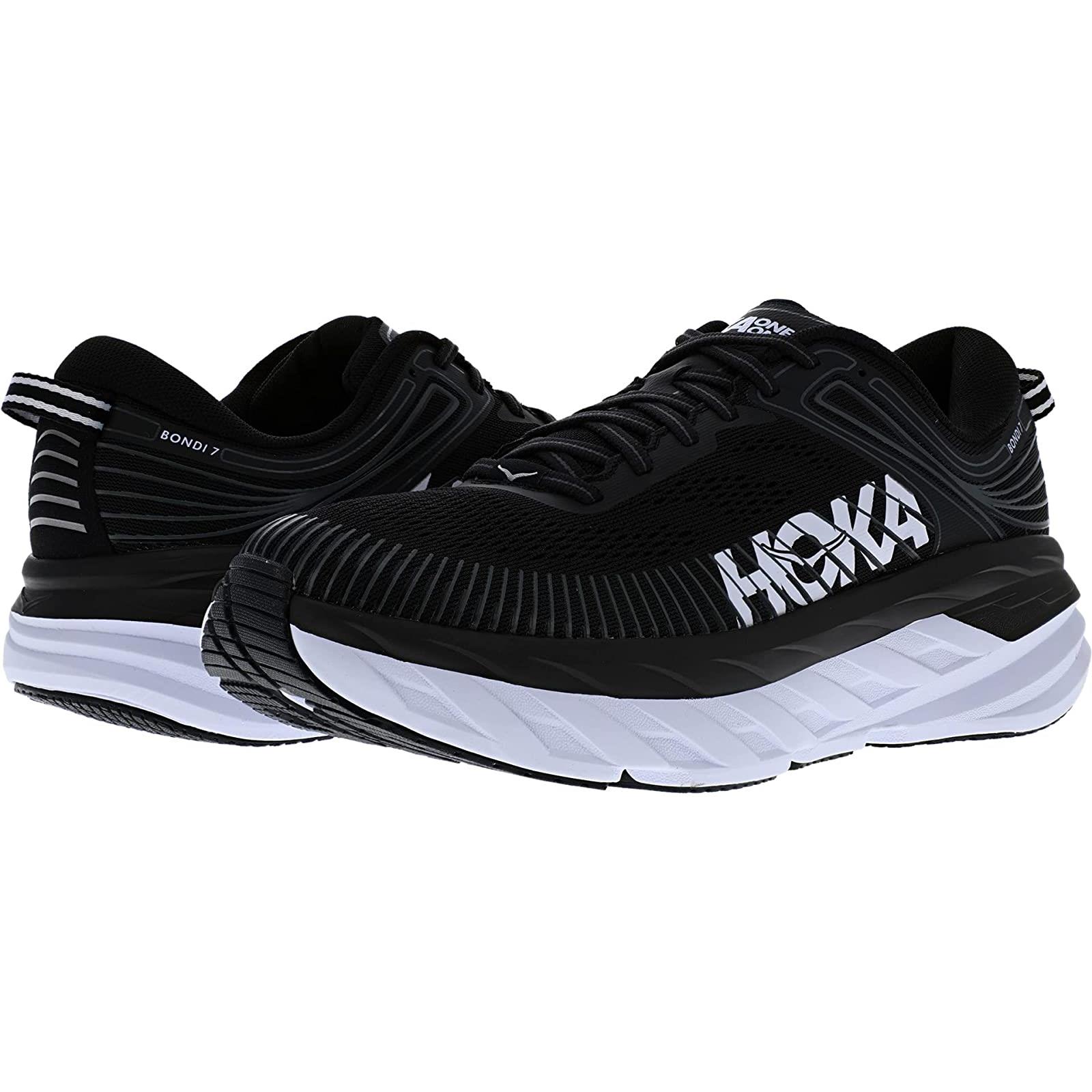 Man`s Sneakers Athletic Shoes Hoka One One Bondi 7 Black/White