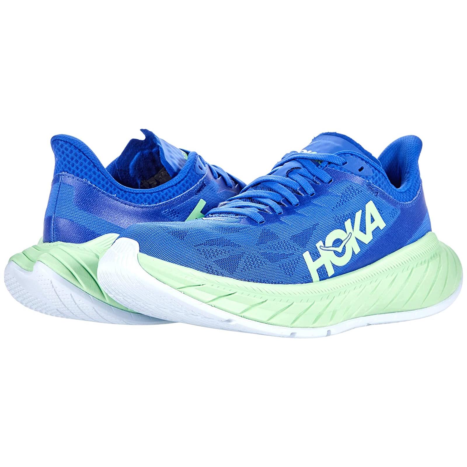 Man`s Sneakers Athletic Shoes Hoka One One Carbon X 2 Dazzling Blue/Green Ash