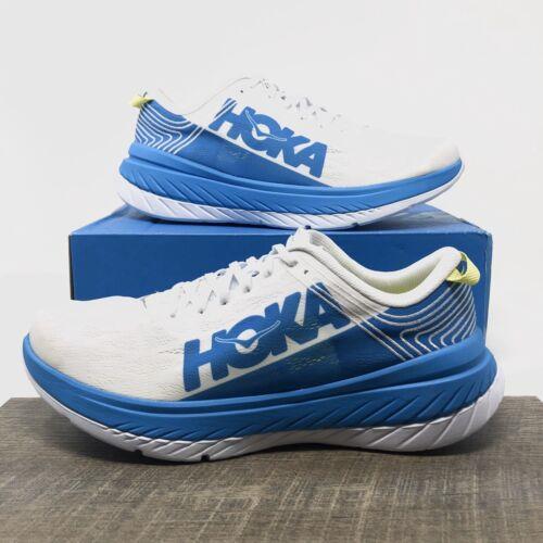 Hoka One One Carbon X Profly Running Shoes White Dresden Blue - Men s Size 11.5