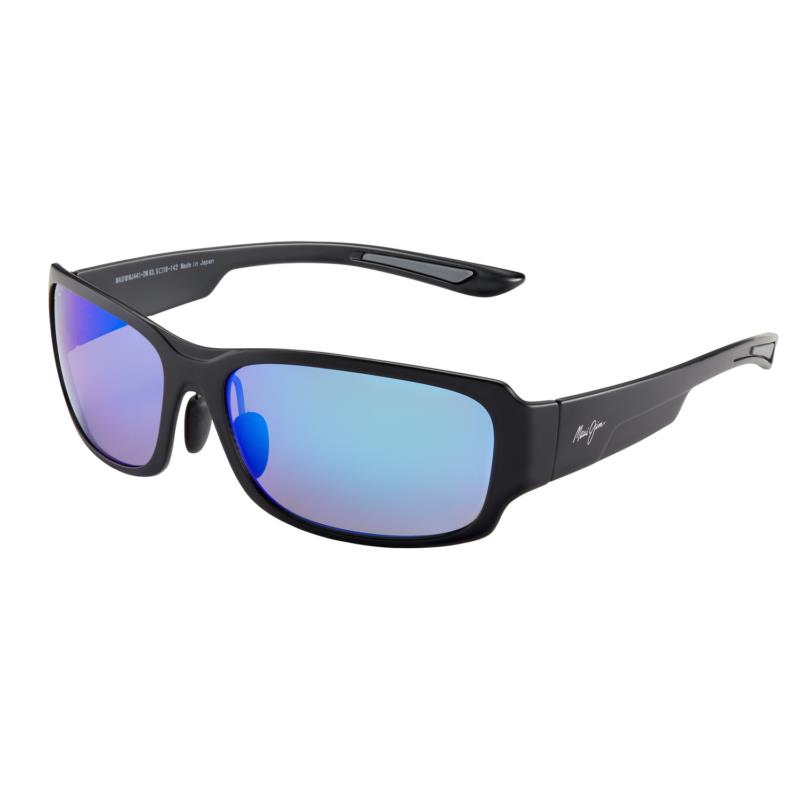 Maui Jim Monkeypod B441-2M Matte Black Blue Hawaii Polarized Sunglasses