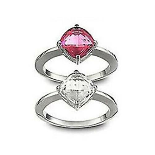 Swarovski Lea Rings Pair of Rings Indian Pink Medium/55/7 -1051239