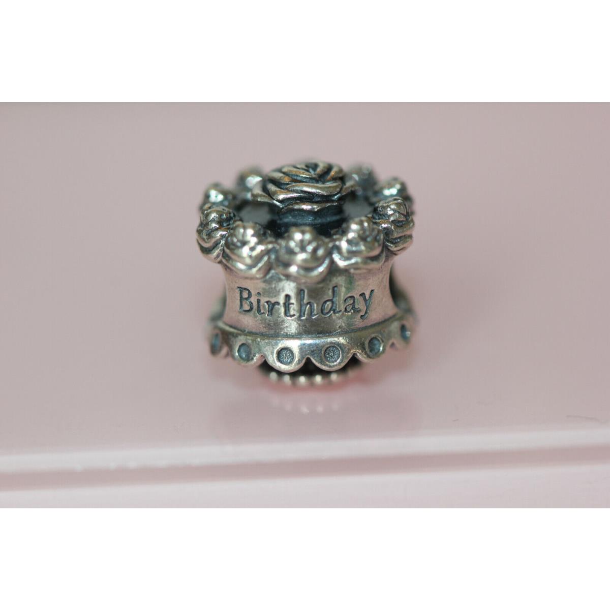 Pandora Happy Birthday Cake Charm Retired 791289 Bagtag Box s925 Beware Fakes