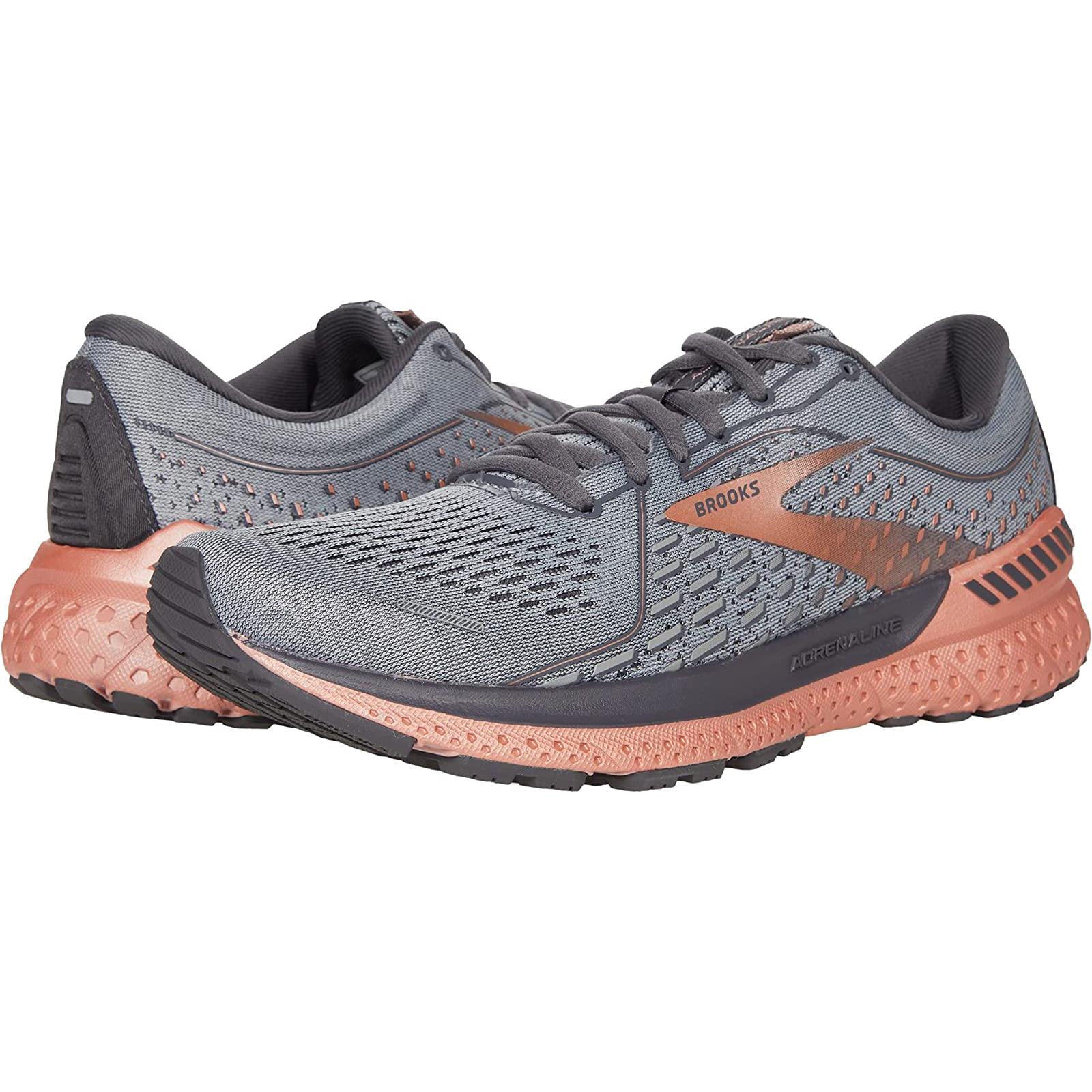 Woman`s Sneakers Athletic Shoes Brooks Adrenaline Gts 21 Grey/Black/Rose Gold