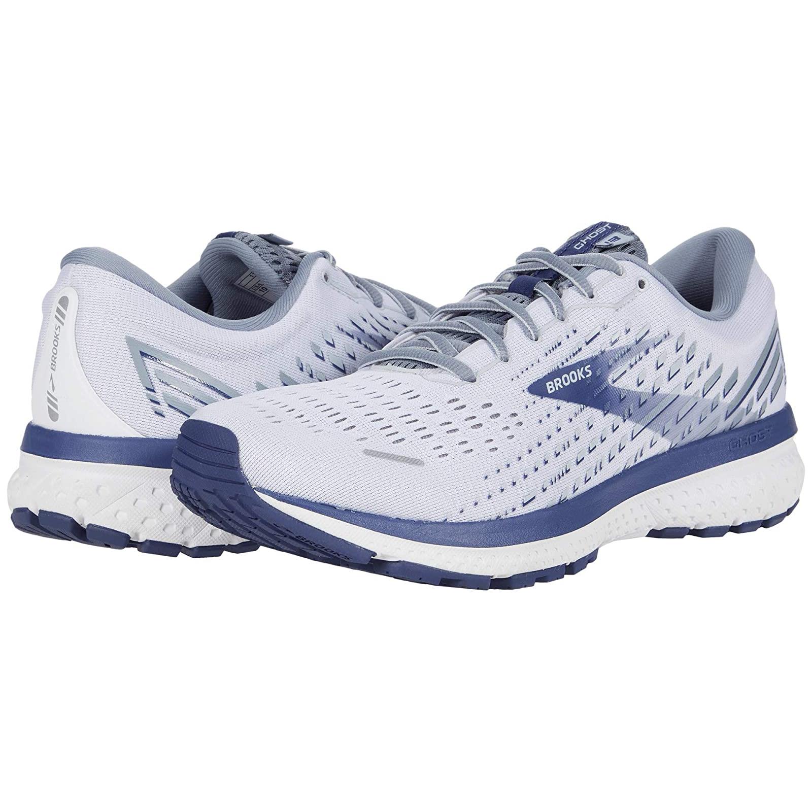 Man`s Sneakers Athletic Shoes Brooks Ghost 13 White/Grey/Deep Cobalt