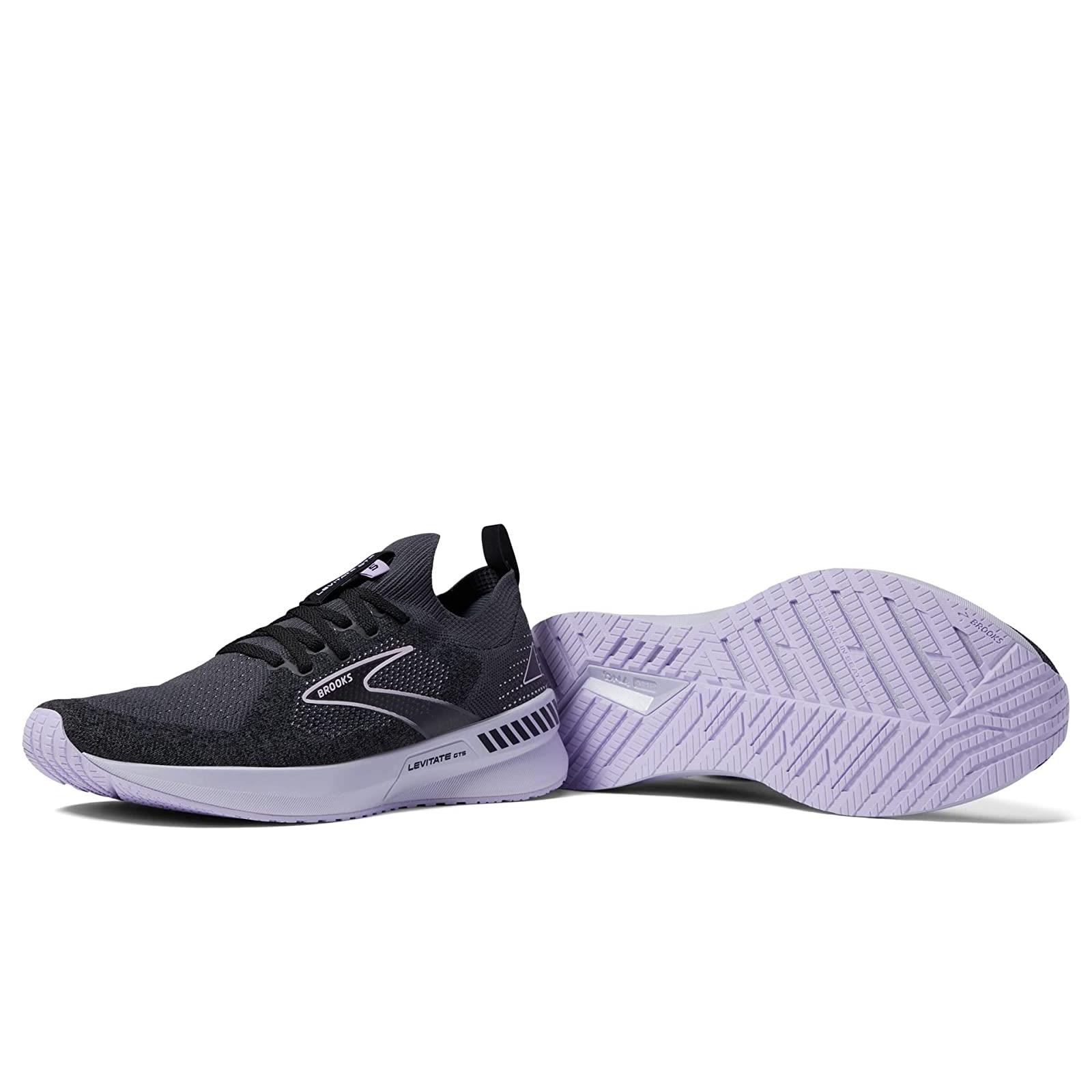 Woman`s Sneakers Athletic Shoes Brooks Levitate Stealthfit Gts 5 Black/Ebony/Lilac